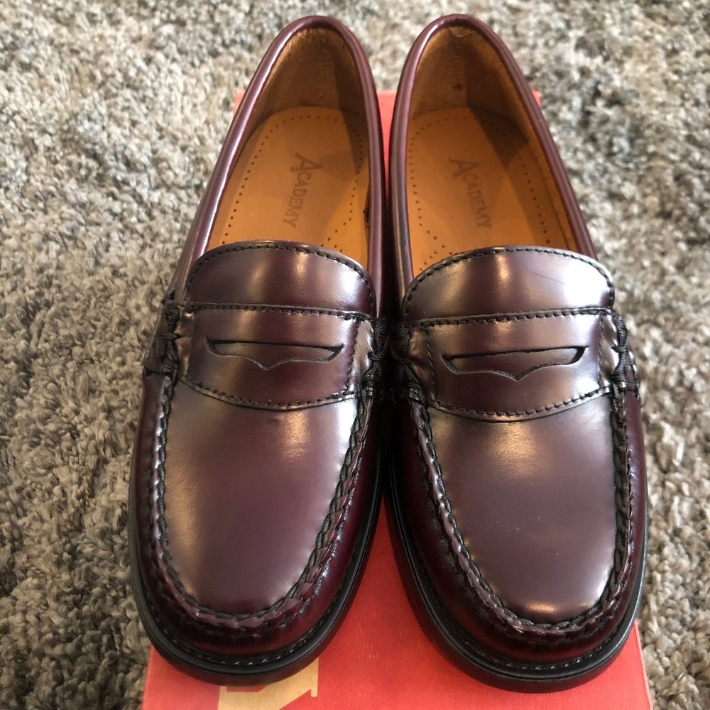Girls/Womens Burgundy Leather Dress Shoes